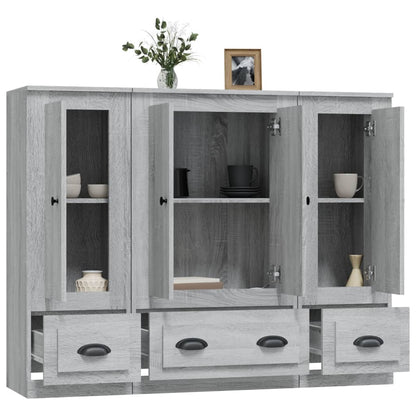 vidaXL Highboards 3 pcs Grey Sonoma Engineered Wood 5