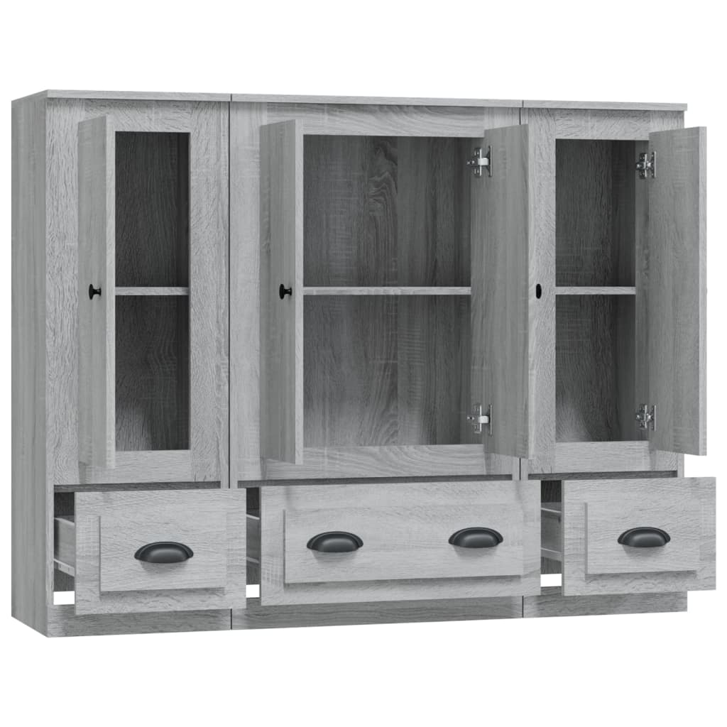 vidaXL Highboards 3 pcs Grey Sonoma Engineered Wood 6
