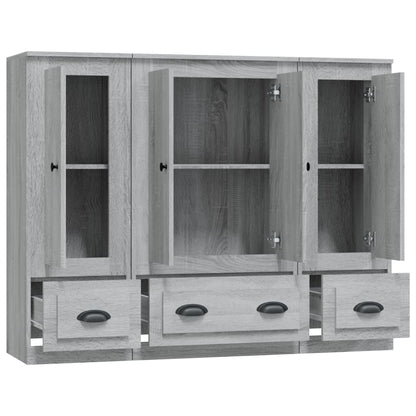 vidaXL Highboards 3 pcs Grey Sonoma Engineered Wood 6