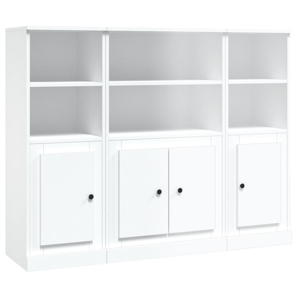 vidaXL Highboards 3 pcs White Engineered Wood 2