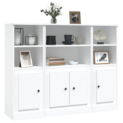 vidaXL Highboards 3 pcs White Engineered Wood 4