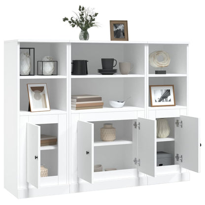 vidaXL Highboards 3 pcs White Engineered Wood 5