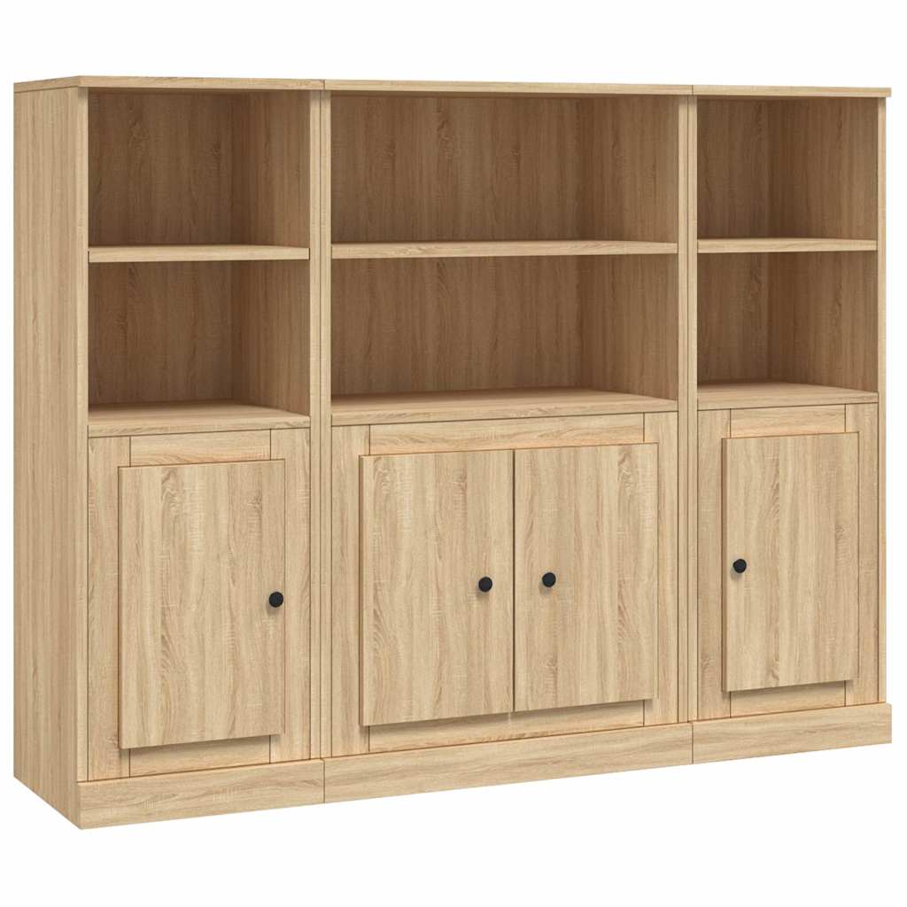 vidaXL Highboards 3 pcs Sonoma Oak Engineered Wood 2