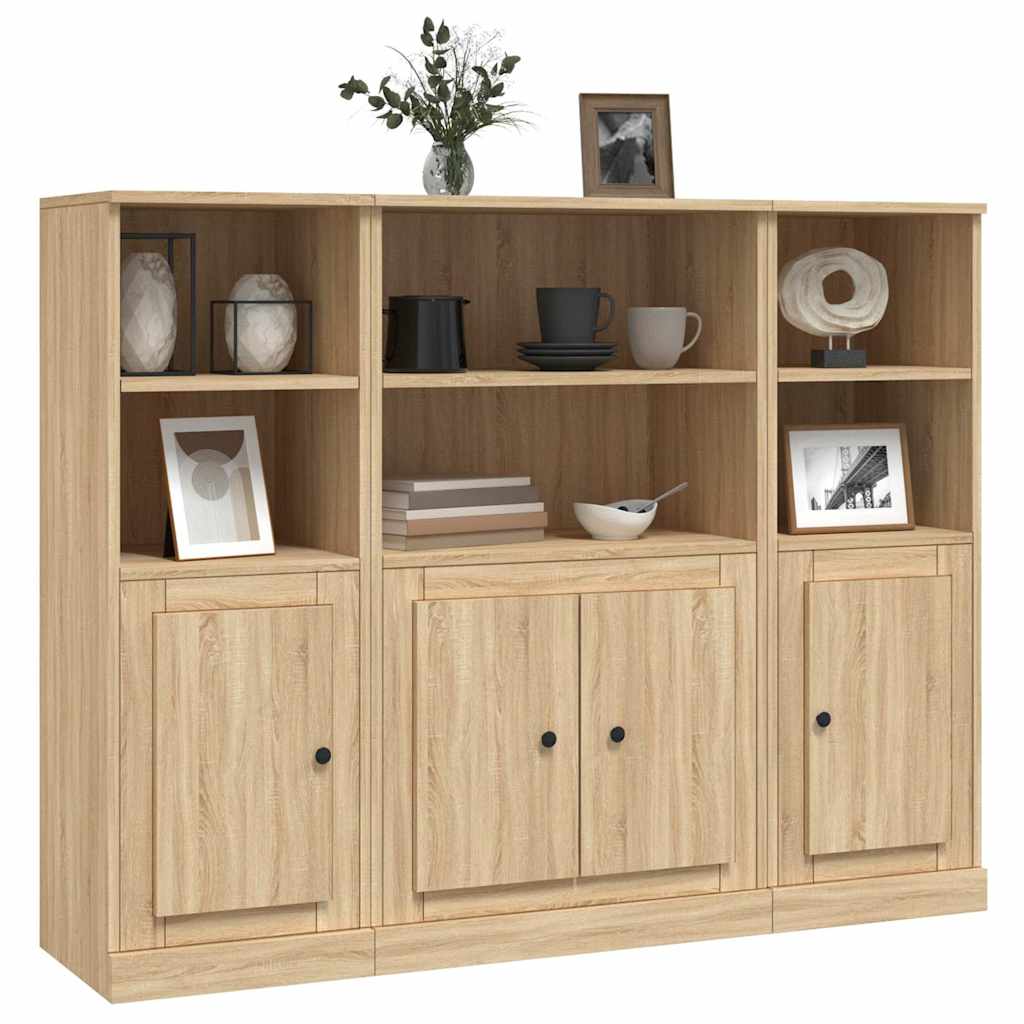 vidaXL Highboards 3 pcs Sonoma Oak Engineered Wood 3