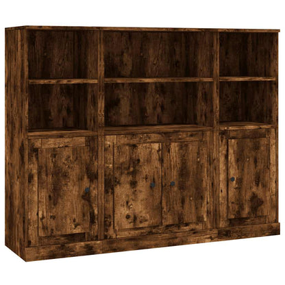 vidaXL Highboards 3 pcs Smoked Oak Engineered Wood 2