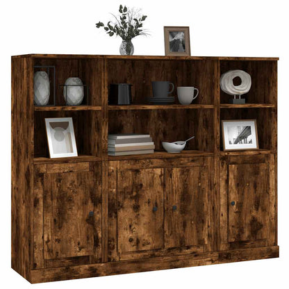 vidaXL Highboards 3 pcs Smoked Oak Engineered Wood 4