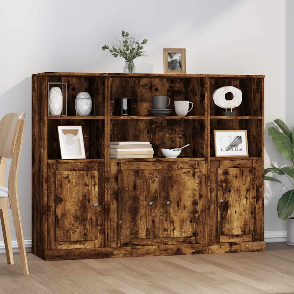 vidaXL Highboards 3 pcs Smoked Oak Engineered Wood 1