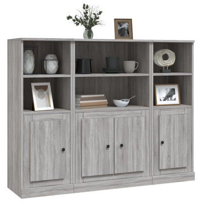vidaXL Highboards 3 pcs Grey Sonoma Engineered Wood 3