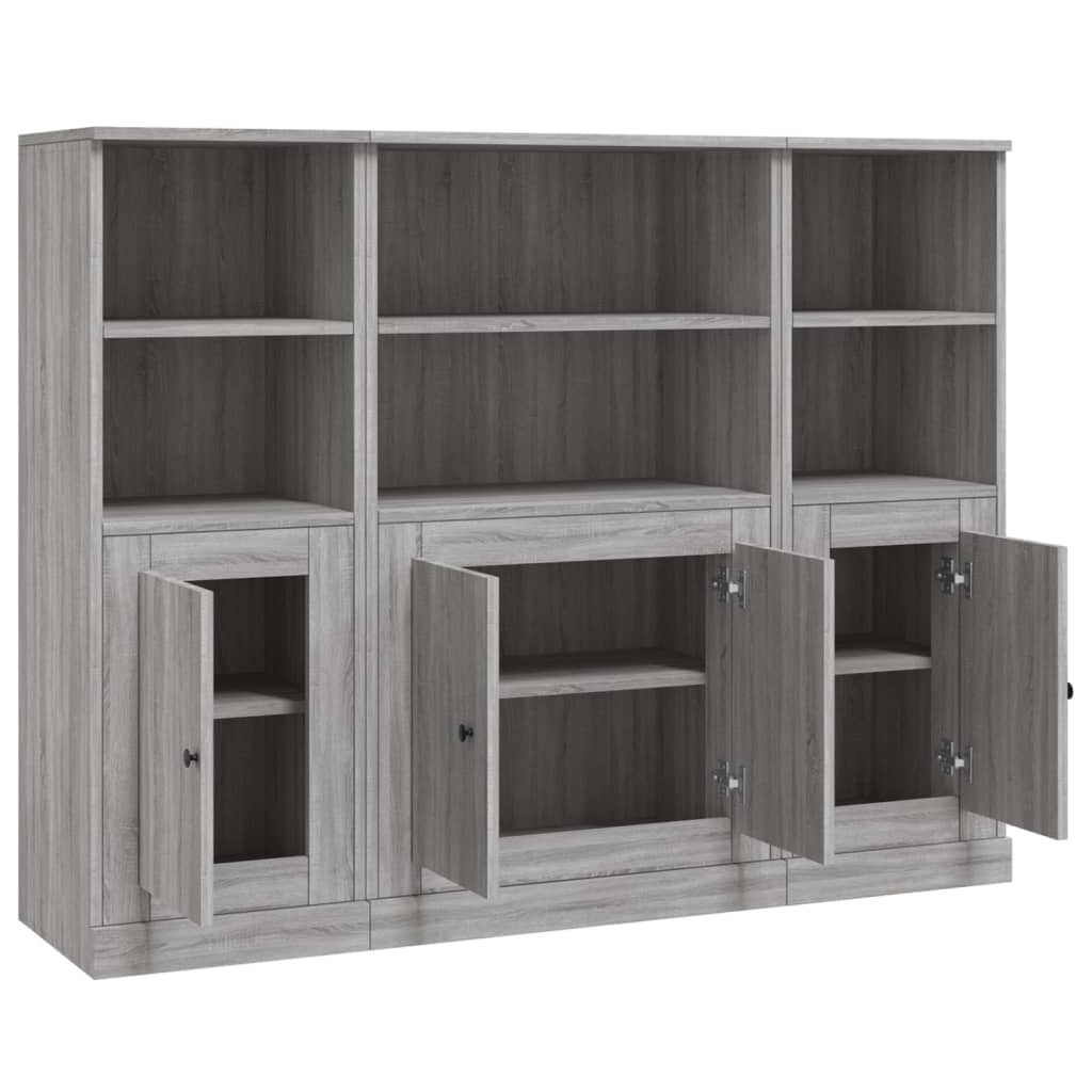 vidaXL Highboards 3 pcs Grey Sonoma Engineered Wood 5