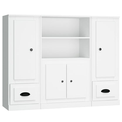 vidaXL Highboards 3 pcs White Engineered Wood 2