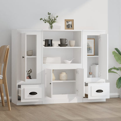 vidaXL Highboards 3 pcs White Engineered Wood 3