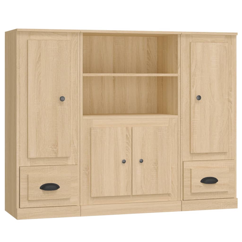 vidaXL Highboards 3 pcs Sonoma Oak Engineered Wood 2