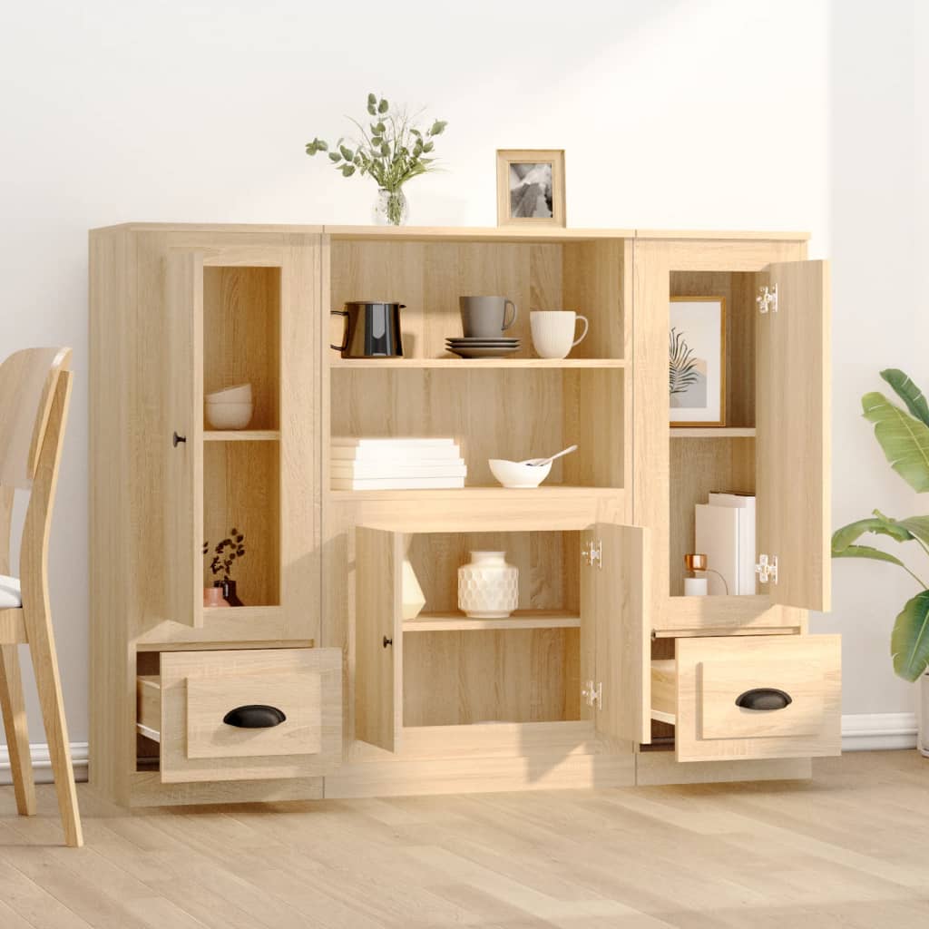 vidaXL Highboards 3 pcs Sonoma Oak Engineered Wood 3