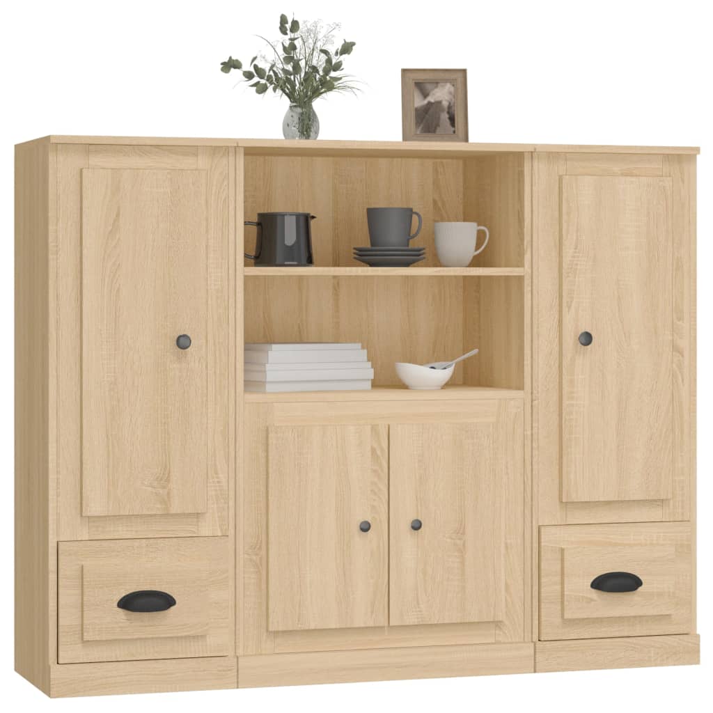 vidaXL Highboards 3 pcs Sonoma Oak Engineered Wood 4