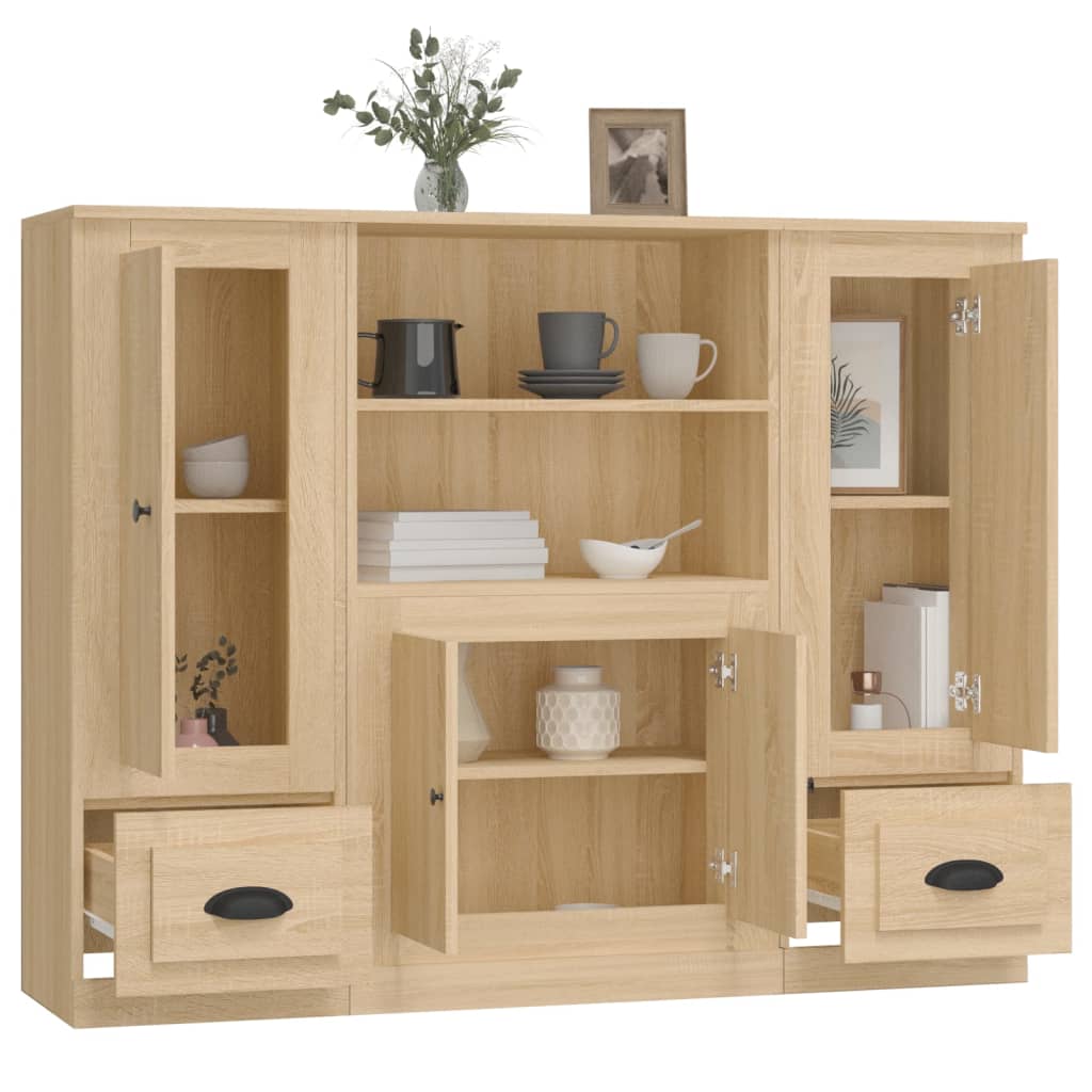 vidaXL Highboards 3 pcs Sonoma Oak Engineered Wood 5