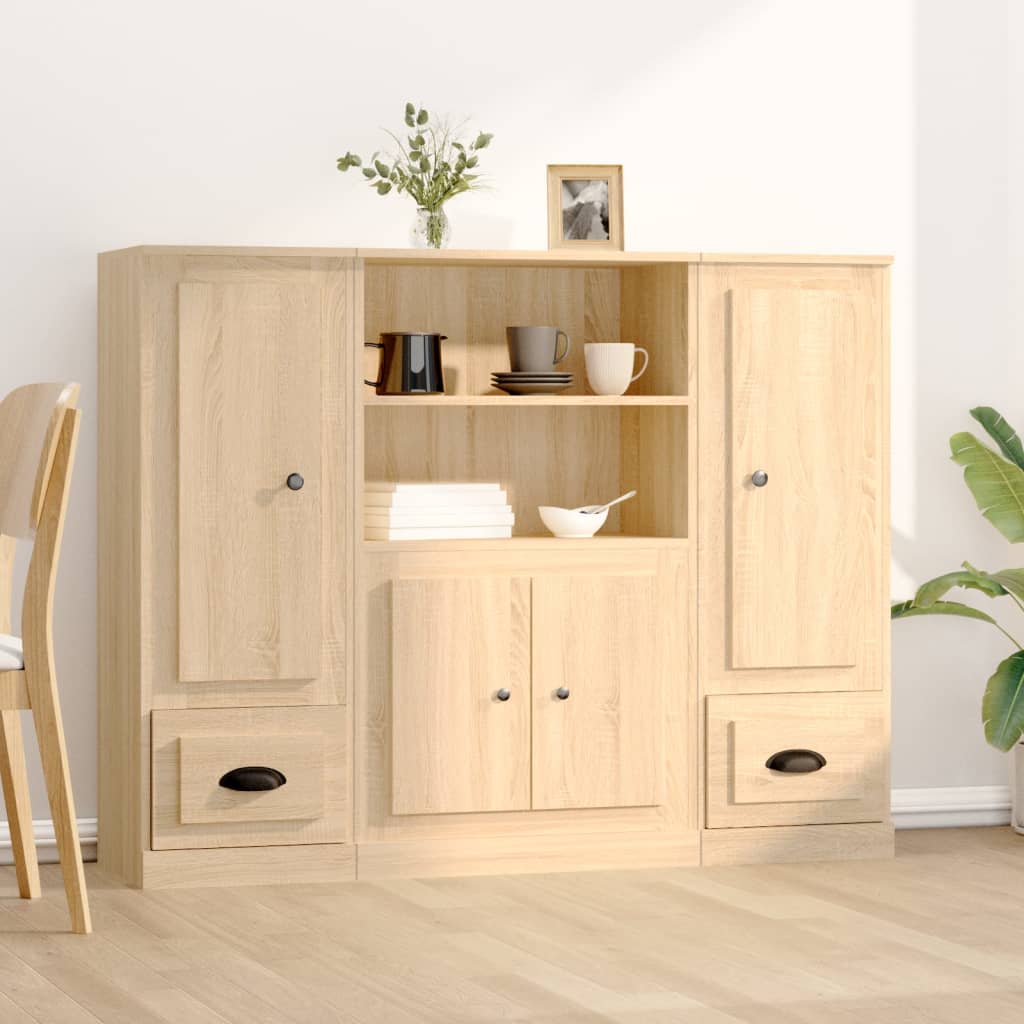 vidaXL Highboards 3 pcs Sonoma Oak Engineered Wood 1