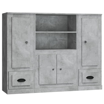vidaXL Highboards 3 pcs Concrete Grey Engineered Wood 2