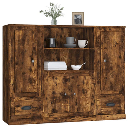 vidaXL Highboards 3 pcs Smoked Oak Engineered Wood 4