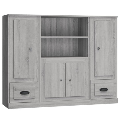 Highboards 3 pcs Engineered Wood Grey sonoma