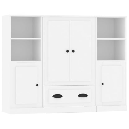 vidaXL Highboards 3 pcs White Engineered Wood 2