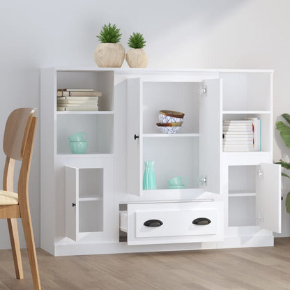 vidaXL Highboards 3 pcs White Engineered Wood 3