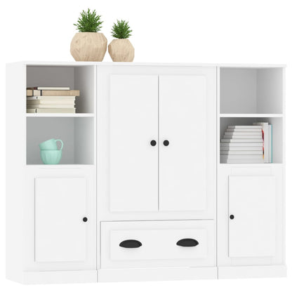 vidaXL Highboards 3 pcs White Engineered Wood 4