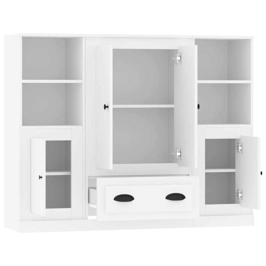vidaXL Highboards 3 pcs White Engineered Wood 6