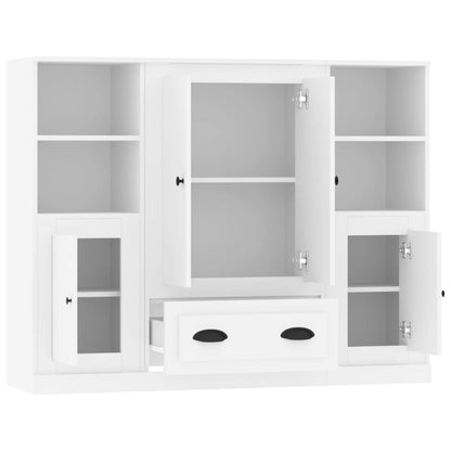vidaXL Highboards 3 pcs White Engineered Wood 6