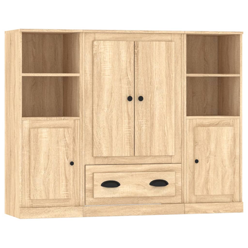 vidaXL Highboards 3 pcs Sonoma Oak Engineered Wood 2