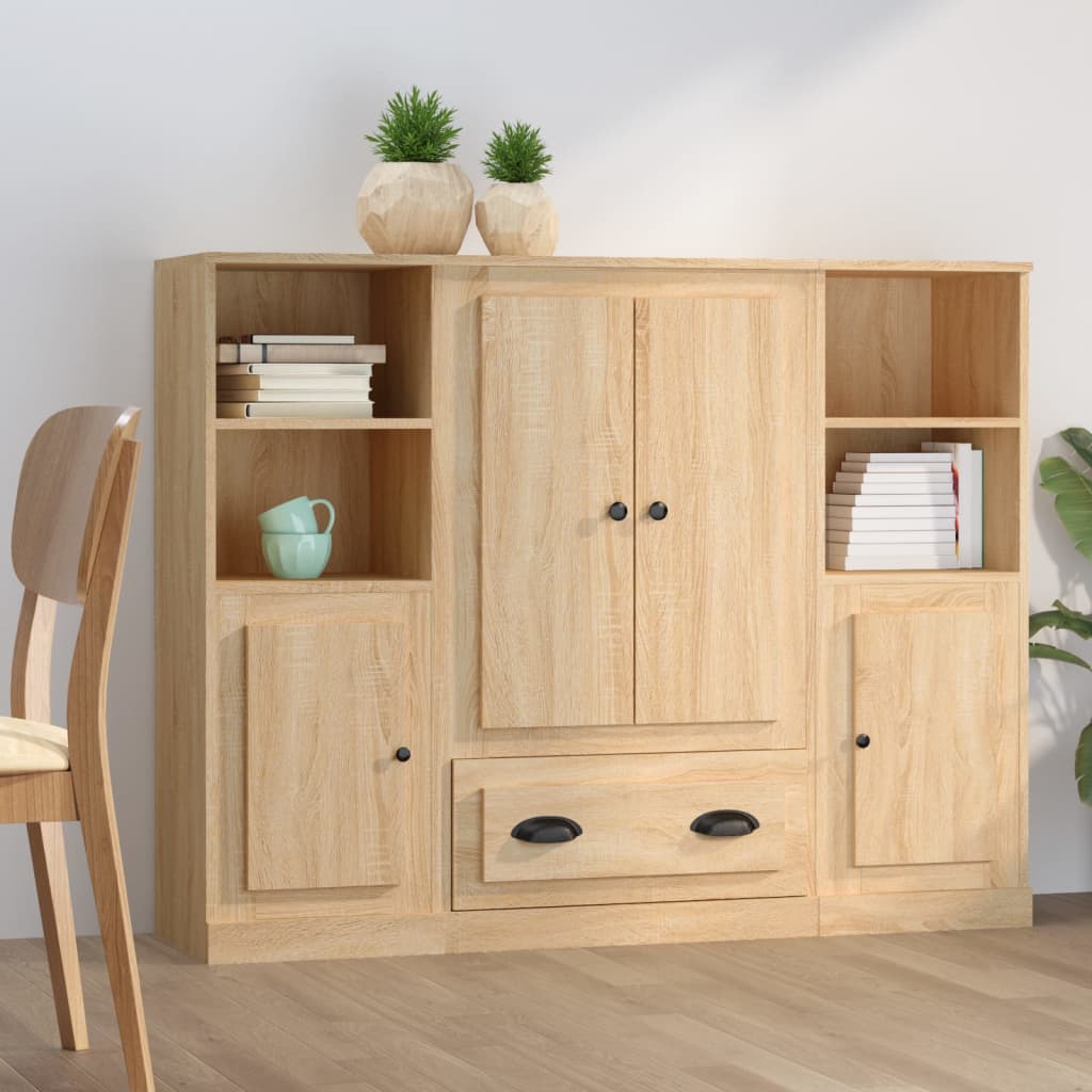 vidaXL Highboards 3 pcs Sonoma Oak Engineered Wood 3