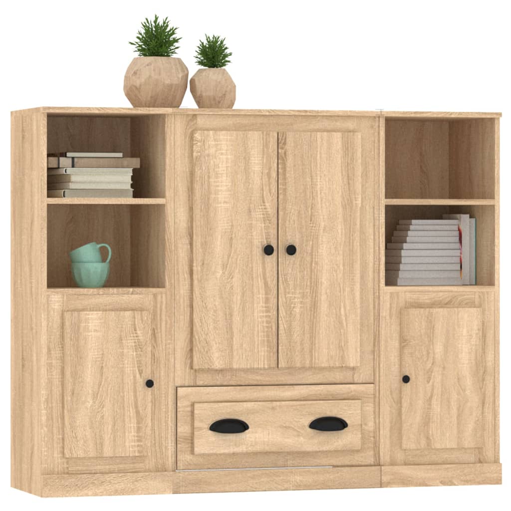 vidaXL Highboards 3 pcs Sonoma Oak Engineered Wood 4