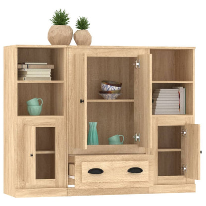 vidaXL Highboards 3 pcs Sonoma Oak Engineered Wood 5