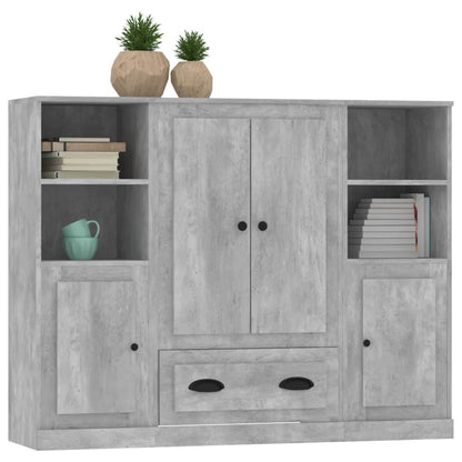 vidaXL Highboards 3 pcs Concrete Grey Engineered Wood 4