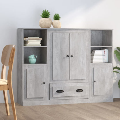 vidaXL Highboards 3 pcs Concrete Grey Engineered Wood 1