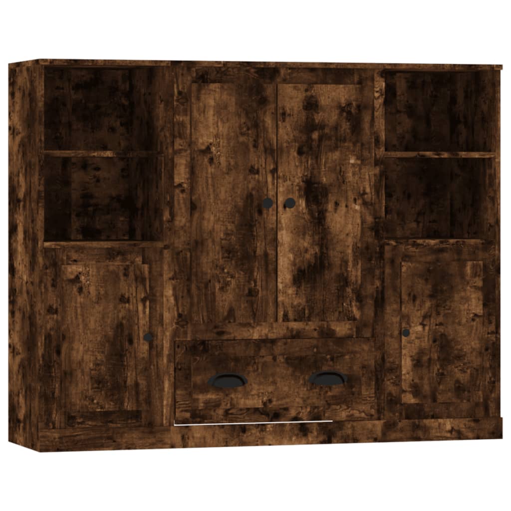 vidaXL Highboards 3 pcs Smoked Oak Engineered Wood 2