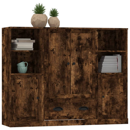 vidaXL Highboards 3 pcs Smoked Oak Engineered Wood 4