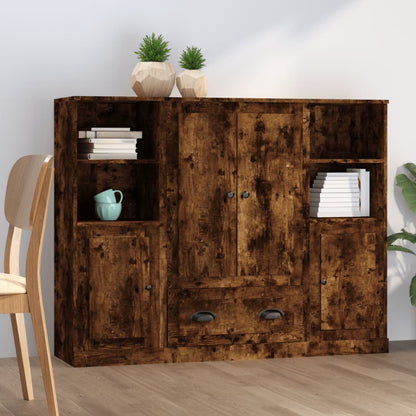 vidaXL Highboards 3 pcs Smoked Oak Engineered Wood 1
