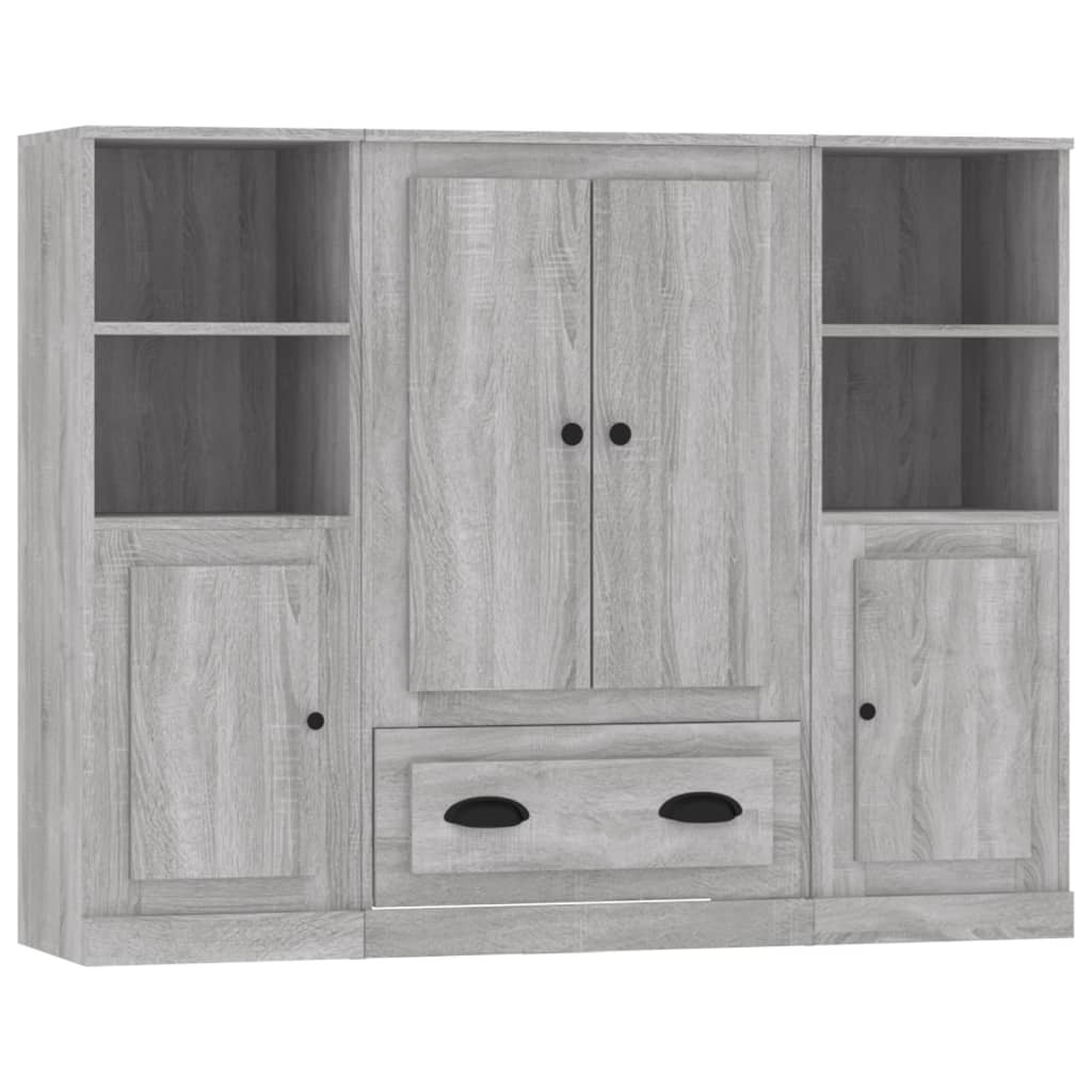 vidaXL Highboards 3 pcs Grey Sonoma Engineered Wood 2