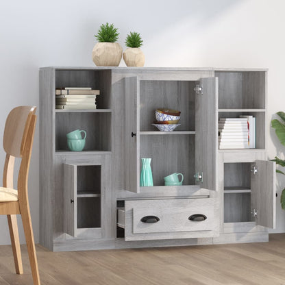 vidaXL Highboards 3 pcs Grey Sonoma Engineered Wood 3