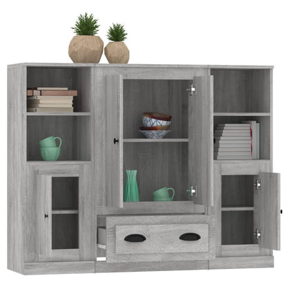 vidaXL Highboards 3 pcs Grey Sonoma Engineered Wood 5