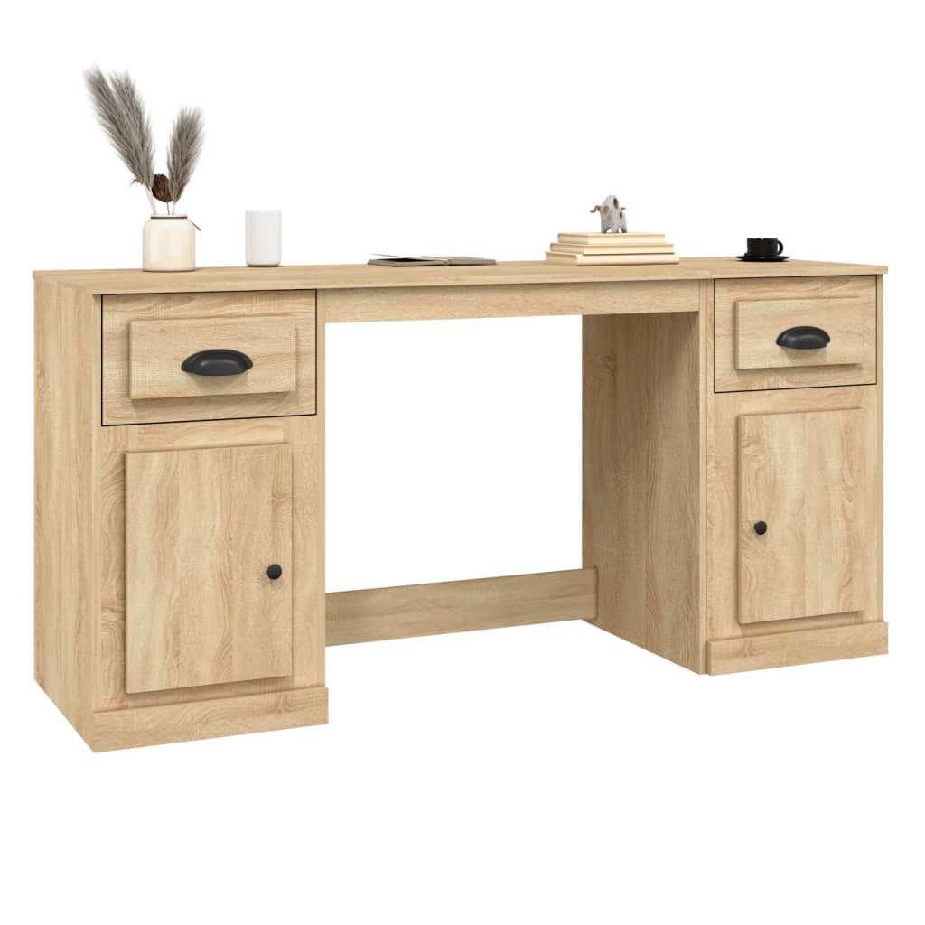 vidaXL Desk with Cabinet Sonoma Oak Engineered Wood 4