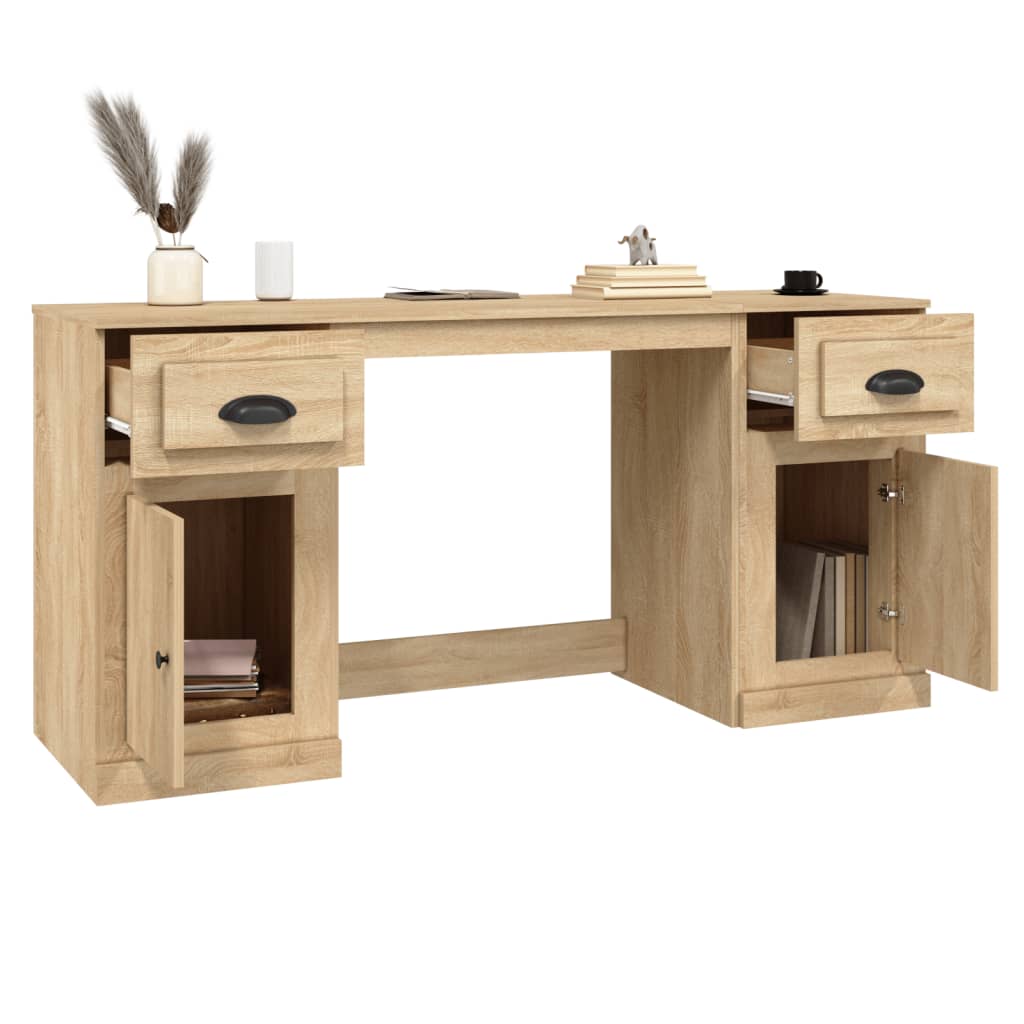 vidaXL Desk with Cabinet Sonoma Oak Engineered Wood 5