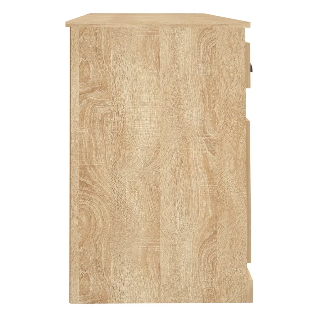 Desk with Cabinet Engineered Wood Sonoma oak