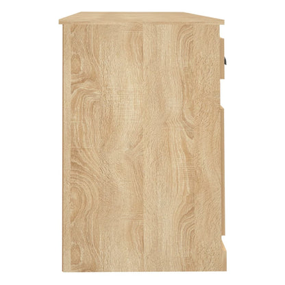 Desk with Cabinet Engineered Wood Sonoma oak