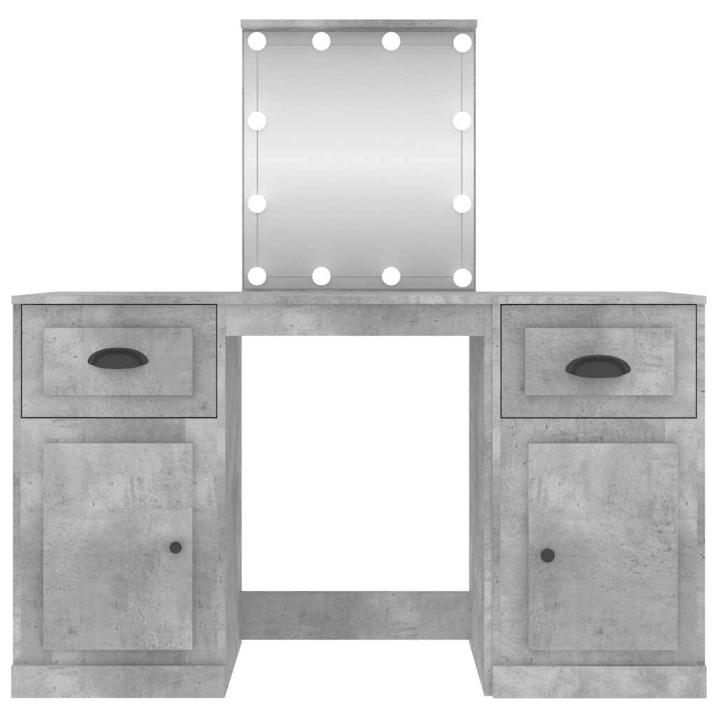 Dressing Table with LED 130x50x132,5 cm Concrete grey