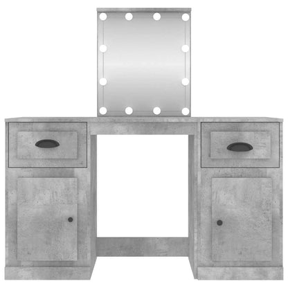 Dressing Table with LED 130x50x132,5 cm Concrete grey