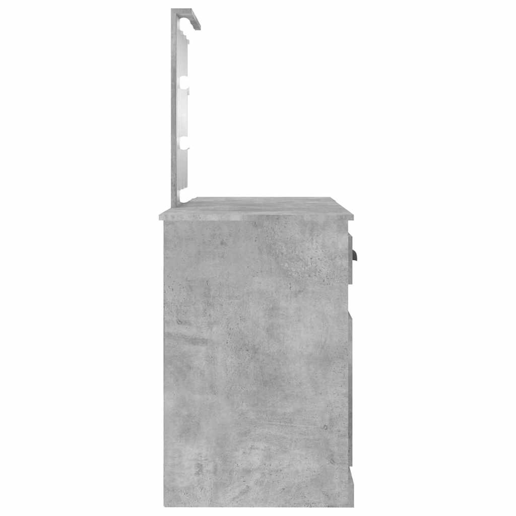 Dressing Table with LED 130x50x132,5 cm Concrete grey