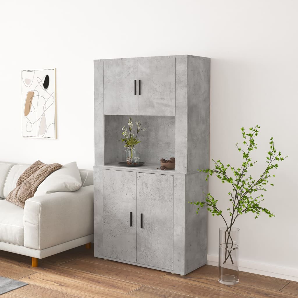 Highboard Engineered Wood Concrete grey