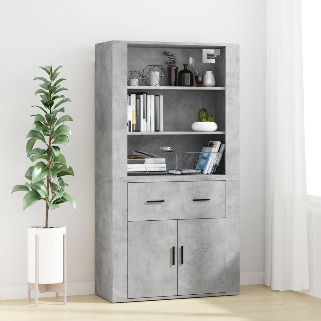 Highboard Engineered Wood Concrete grey