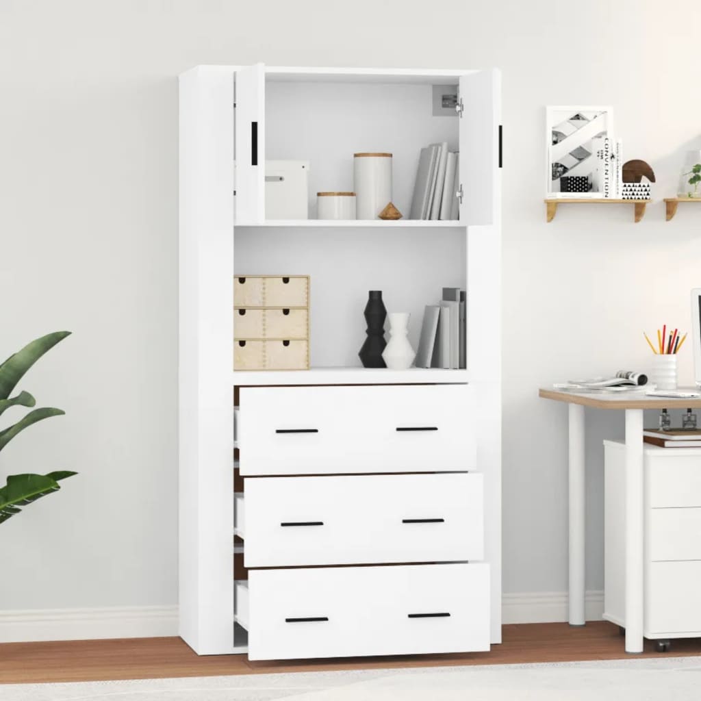 vidaXL Highboard White Engineered Wood 3